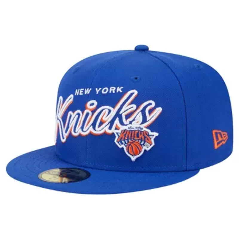 NBA New York Knicks Sport Night Script Sided 59FIFTY Fitted Hat