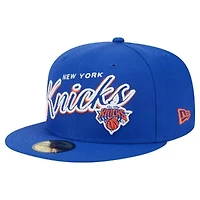 NBA New York Knicks Sport Night Script Sided 59FIFTY Fitted Hat