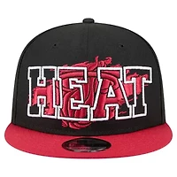 NBA Black/Red Miami Heat Sport Night Splatter 2-Tone 9FIFTY Snapback Hat