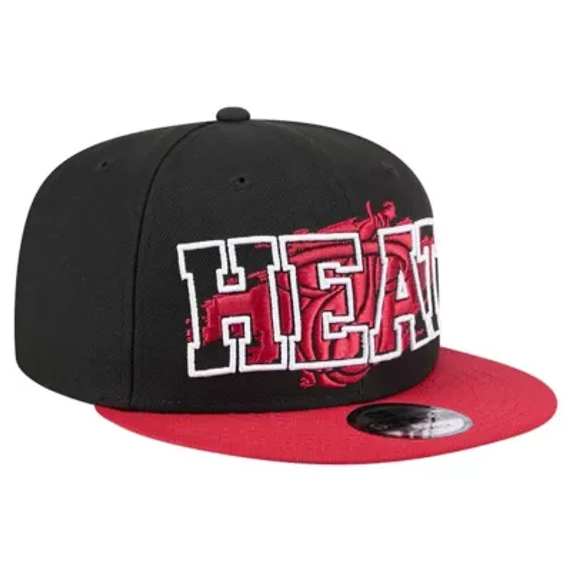 NBA Black/Red Miami Heat Sport Night Splatter 2-Tone 9FIFTY Snapback Hat