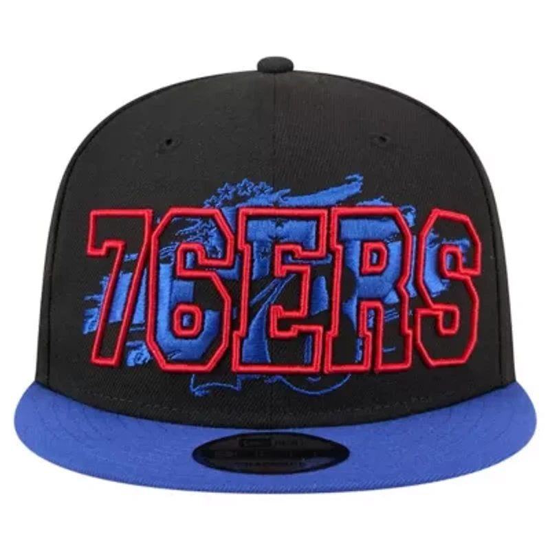 NBA Black/Royal Philadelphia 76ers Sport Night Splatter 2-Tone 9FIFTY Snapback Hat