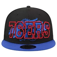 NBA Black/Royal Philadelphia 76ers Sport Night Splatter 2-Tone 9FIFTY Snapback Hat
