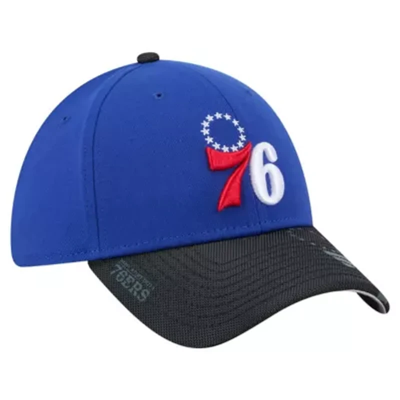 NBA Royal/Black Philadelphia 76ers Sport Night Visor Hit 39THIRTY Flex Hat