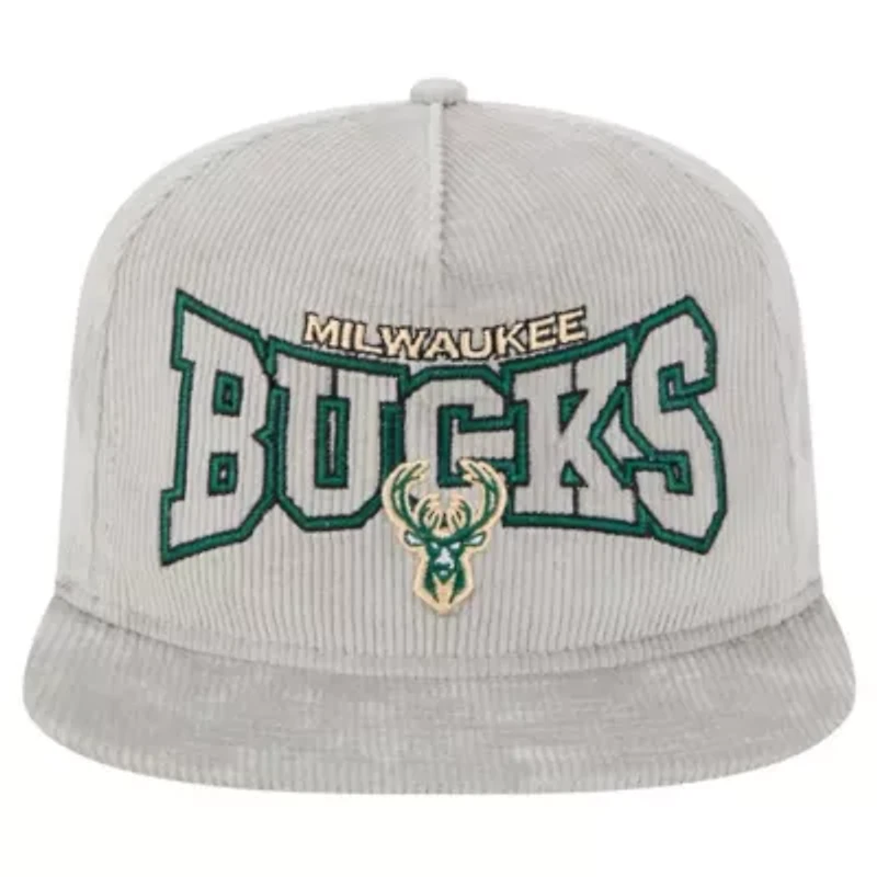 NBA Milwaukee Bucks Throwback Corduroy Golfer Snapback Hat