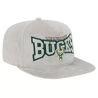 NBA Milwaukee Bucks Throwback Corduroy Golfer Snapback Hat