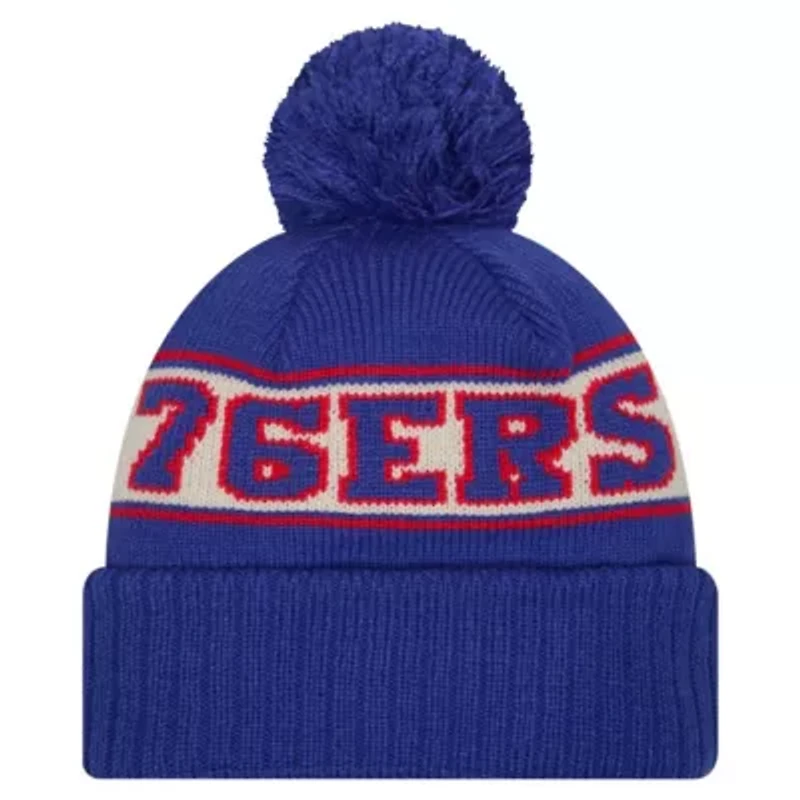 NBA Philadelphia 76ers Throwback Retro Cuffed Knit Hat with Pom
