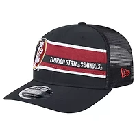 NCAA Black/Garnet Florida State Seminoles Striped 9SEVENTY Trucker Stretch-Snap Adjustable Hat