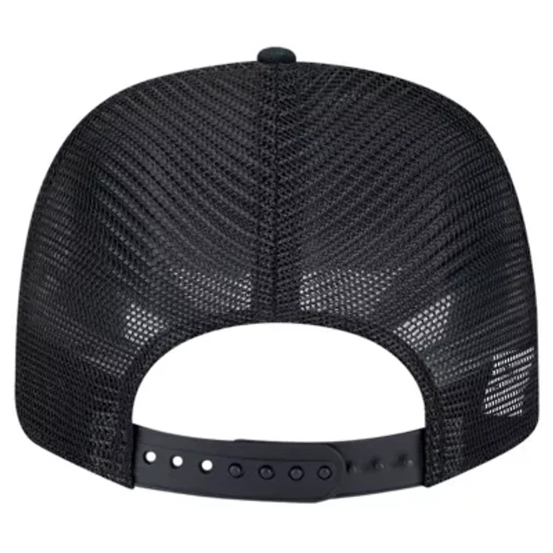 NCAA Black/Navy Michigan Wolverines Striped 9SEVENTY Trucker Stretch-Snap Adjustable Hat