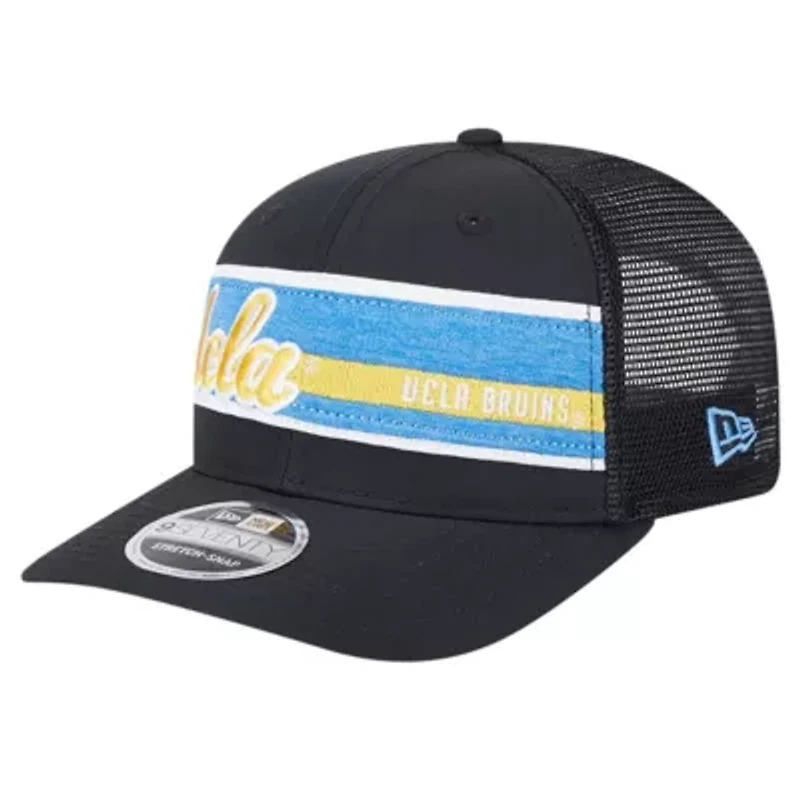 NCAA Black/Blue UCLA Bruins Striped 9SEVENTY Trucker Stretch-Snap Adjustable Hat