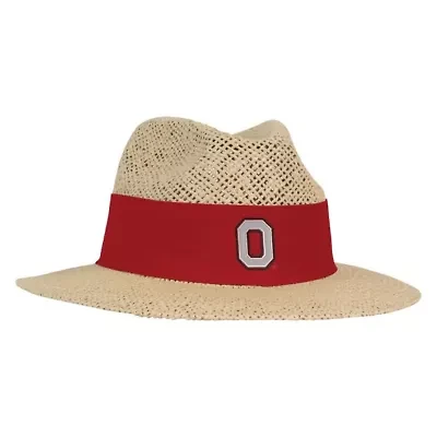 NCAA Ohio State Buckeyes Wellington Gambler Straw Hat