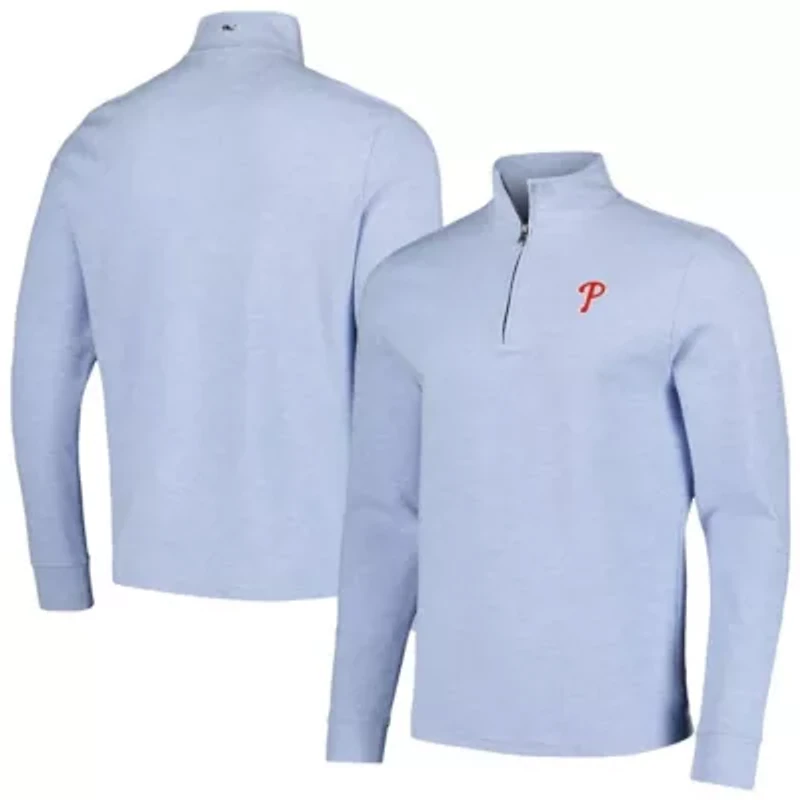 MLB Vineyard Vines Light Philadelphia Phillies Saltwater Quarter-Zip Jacket