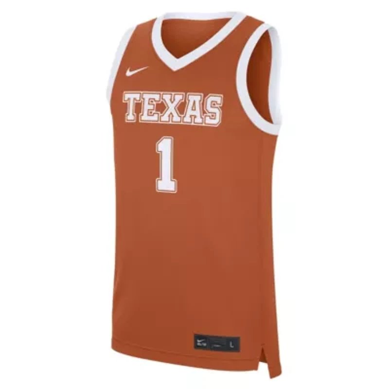 NCAA Nike #1 Texas Longhorns Road Replica Jersey