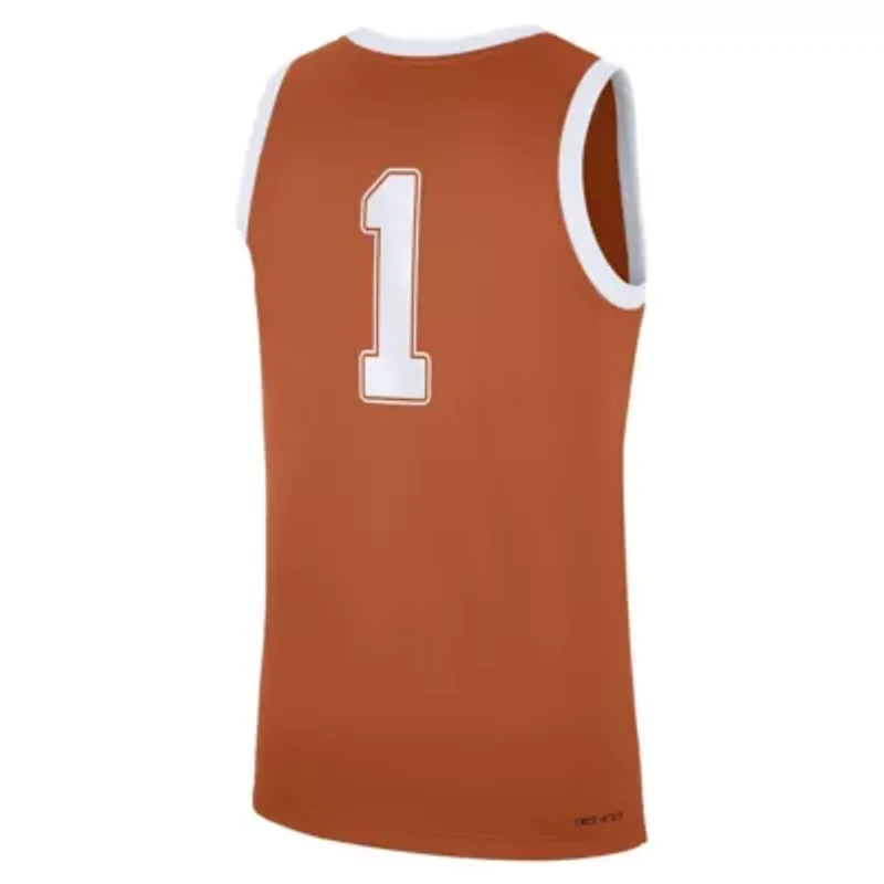 NCAA Nike #1 Texas Longhorns Road Replica Jersey