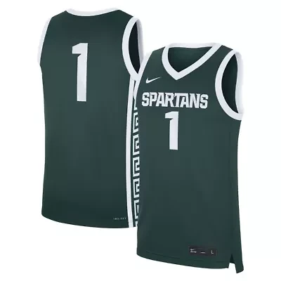 NCAA Nike #1 Michigan State Spartans Road Replica Jersey