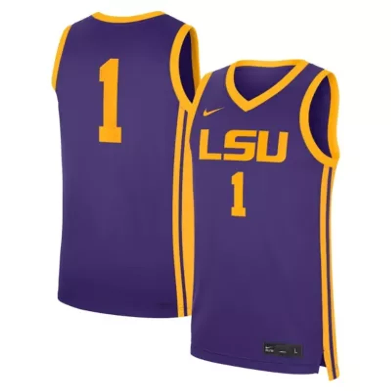 NCAA Nike #1 LSU Tigers Road Replica Jersey