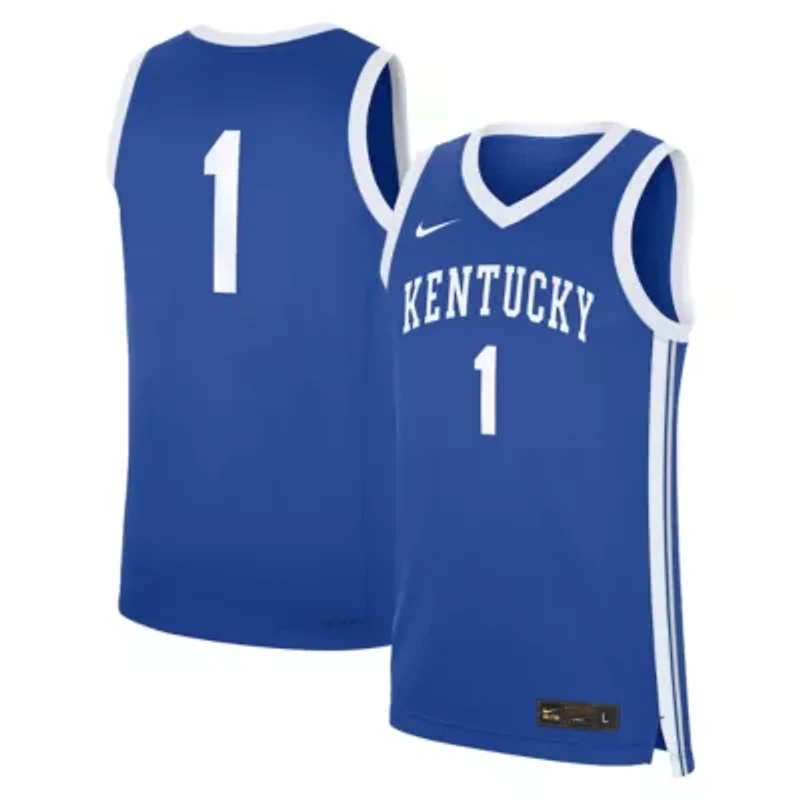 NCAA Nike #1 Kentucky Wildcats Road Replica Jersey
