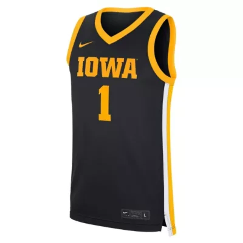 NCAA Nike #1 Iowa Hawkeyes Road Replica Jersey