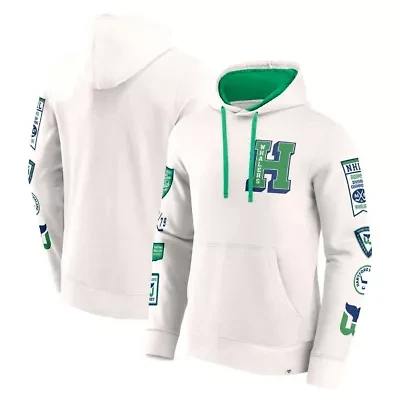 Vintage Hockey Fanatics Hartford Whalers Letterman Pullover Hoodie
