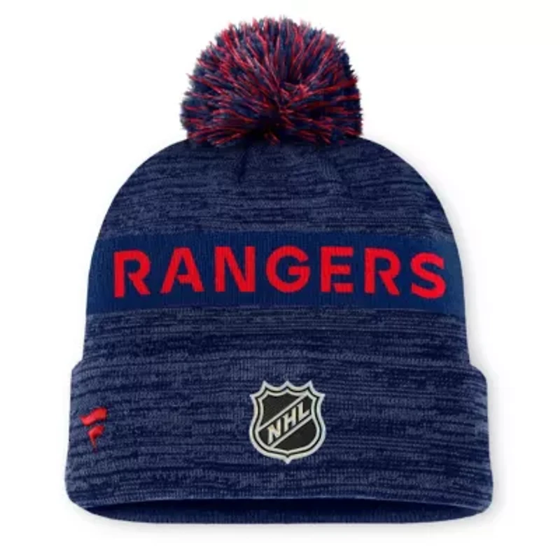 NHL Fanatics New York Rangers Authentic Pro Alternate Logo Cuffed Knit Hat with Pom