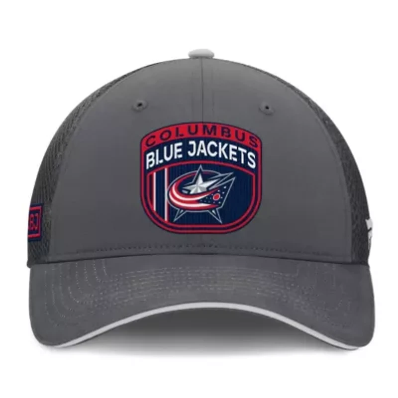 NHL Fanatics Columbus Jackets Authentic Pro Home Ice Trucker Adjustable Hat