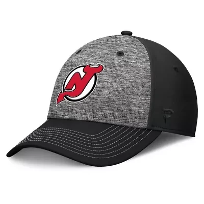 NHL Fanatics Gray/Black New Jersey Devils Fundamental Top Shelf 2-Tone Flex Hat