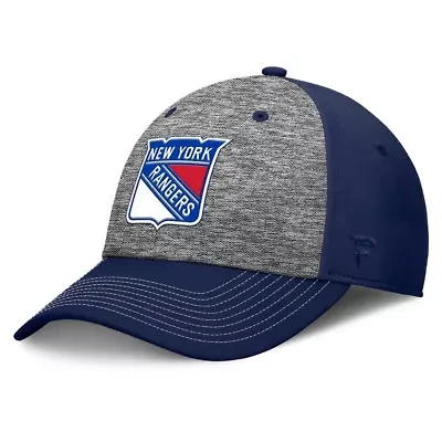 NHL Fanatics Gray/Navy New York Rangers Fundamental Top Shelf 2-Tone Flex Hat