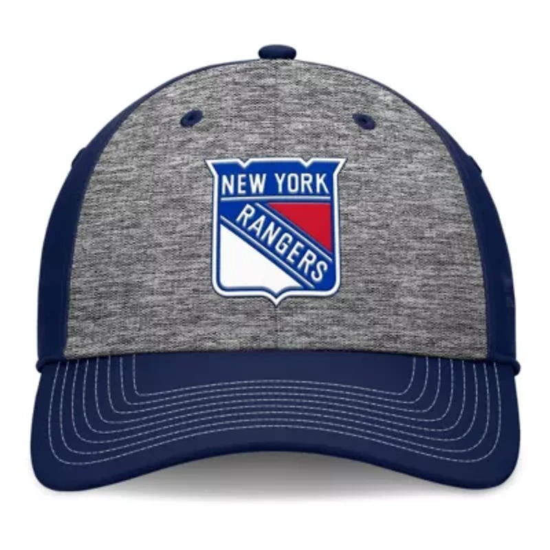 NHL Fanatics Gray/Navy New York Rangers Fundamental Top Shelf 2-Tone Flex Hat