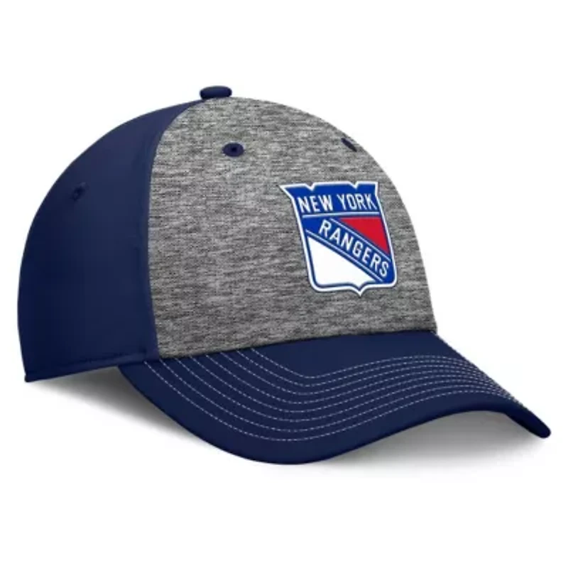 NHL Fanatics Gray/Navy New York Rangers Fundamental Top Shelf 2-Tone Flex Hat