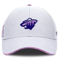 NHL Fanatics Minnesota Wild Authentic Pro Hockey Fights Cancer Adjustable Hat