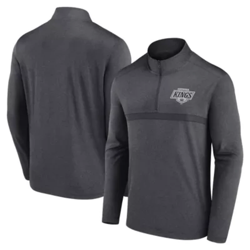 NHL Logo Athletic Los Angeles Kings Head-to-Head Raglan Quarter-Zip Top