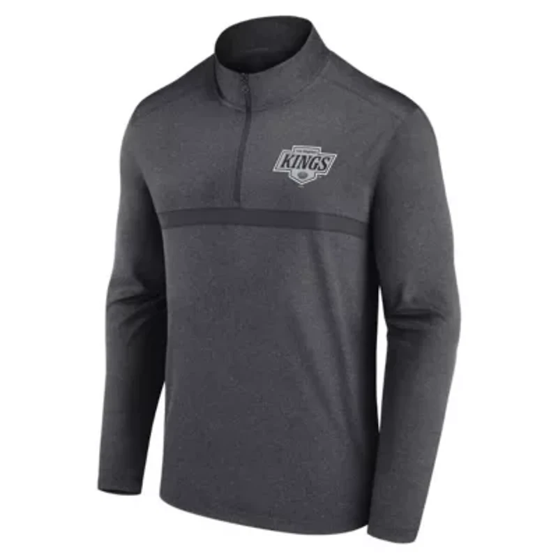 NHL Logo Athletic Los Angeles Kings Head-to-Head Raglan Quarter-Zip Top