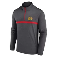 NHL Logo Athletic Chicago Blackhawks Head-to-Head Raglan Quarter-Zip Top
