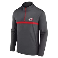 NHL Logo Athletic Carolina Hurricanes Head-to-Head Raglan Quarter-Zip Top