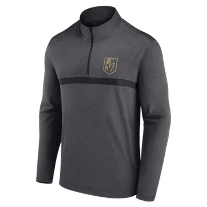 NHL Logo Athletic Vegas Golden Knights Head-to-Head Raglan Quarter-Zip Top