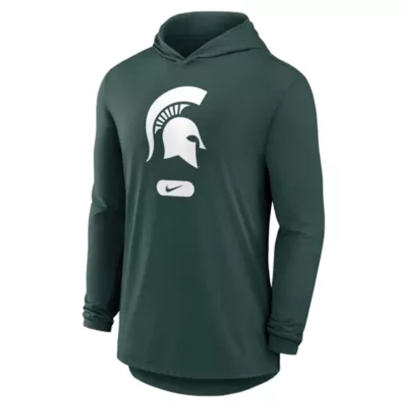 NCAA Nike Michigan State Spartans Primetime Tri-Blend Dri-FIT Long Sleeve Hoodie T-Shirt