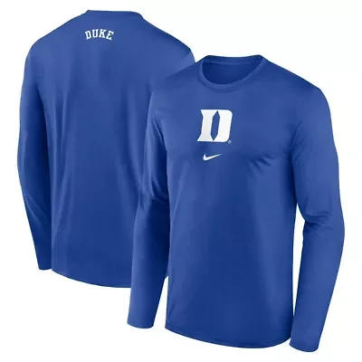 Duke Blue Devils NCAA Nike On-Court Basketball Shootaround Dri-FIT Long Sleeve T-Shirt