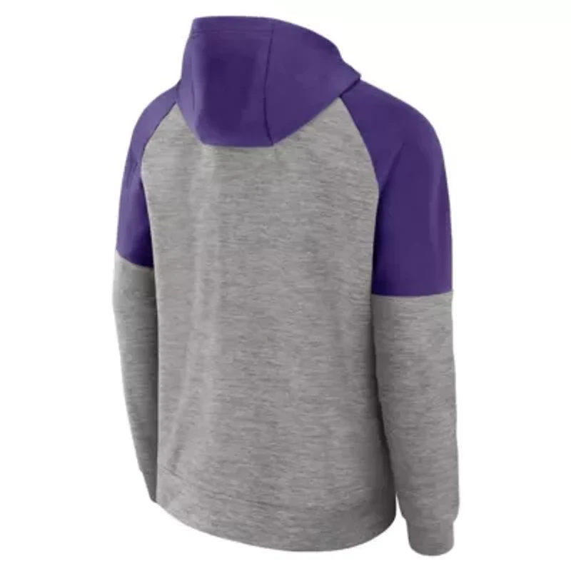 NCAA Nike LSU Tigers Fitness Raglan Performance Full-Zip Hoodie
