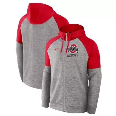 NCAA Nike Ohio State Buckeyes Fitness Raglan Performance Full-Zip Hoodie