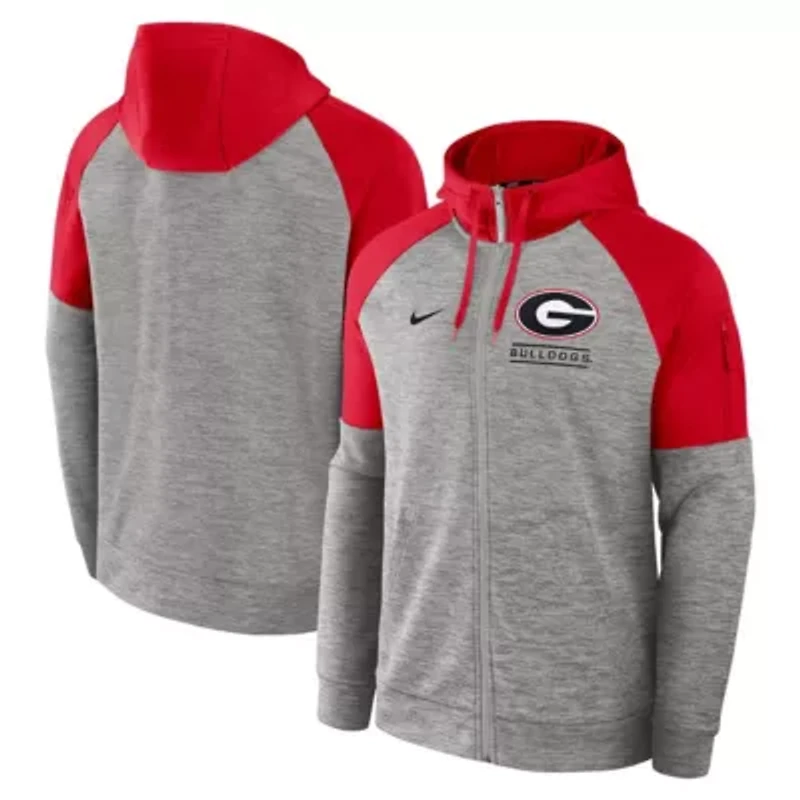 NCAA Nike Georgia Bulldogs Fitness Raglan Performance Full-Zip Hoodie