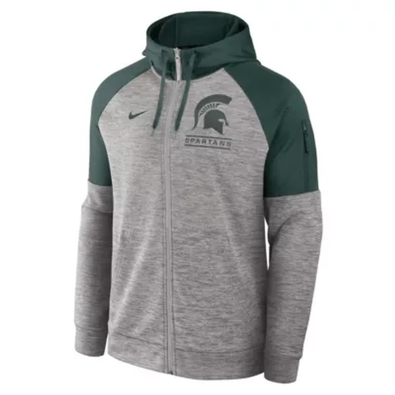 NCAA Nike Michigan State Spartans Fitness Raglan Performance Full-Zip Hoodie