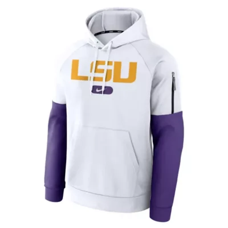 NCAA Nike LSU Tigers Fitness Raglan Performance Pullover Hoodie