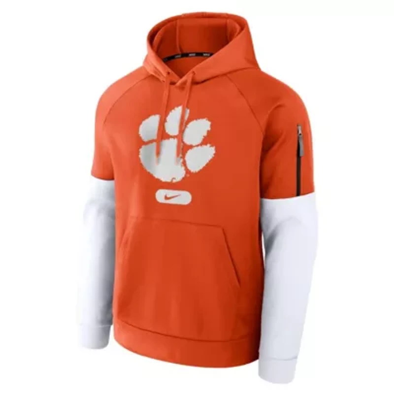 NCAA Nike Clemson Tigers Fitness Raglan Performance Pullover Hoodie