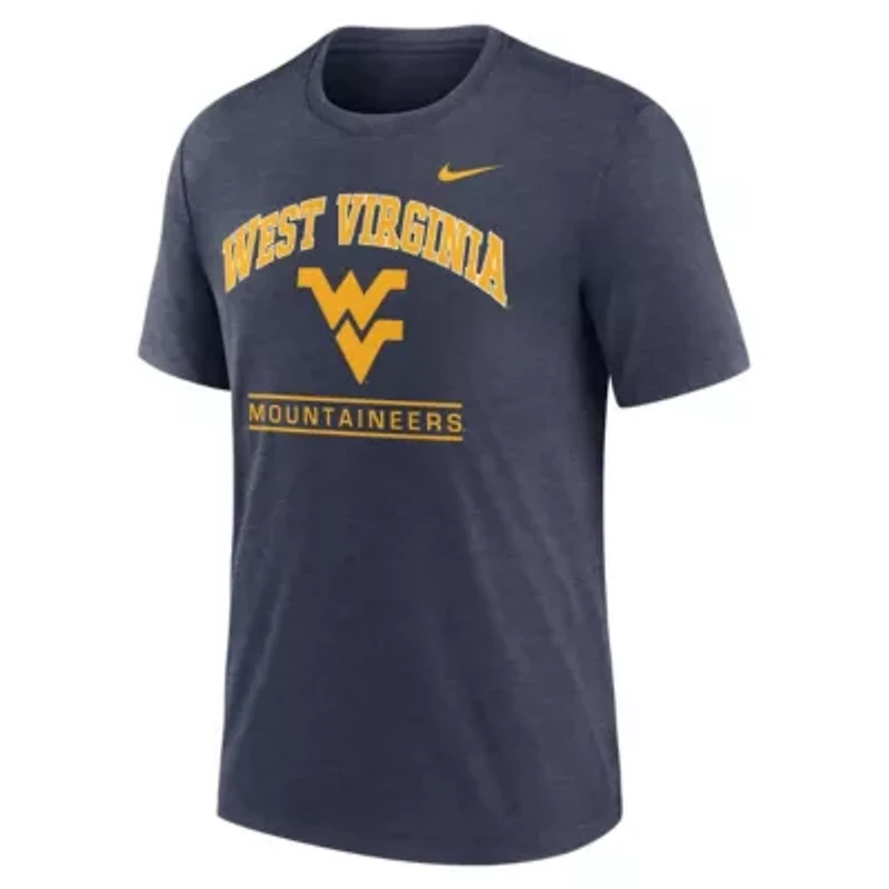 NCAA Nike West Virginia Mountaineers Arch Over Logo Tri-Blend T-Shirt