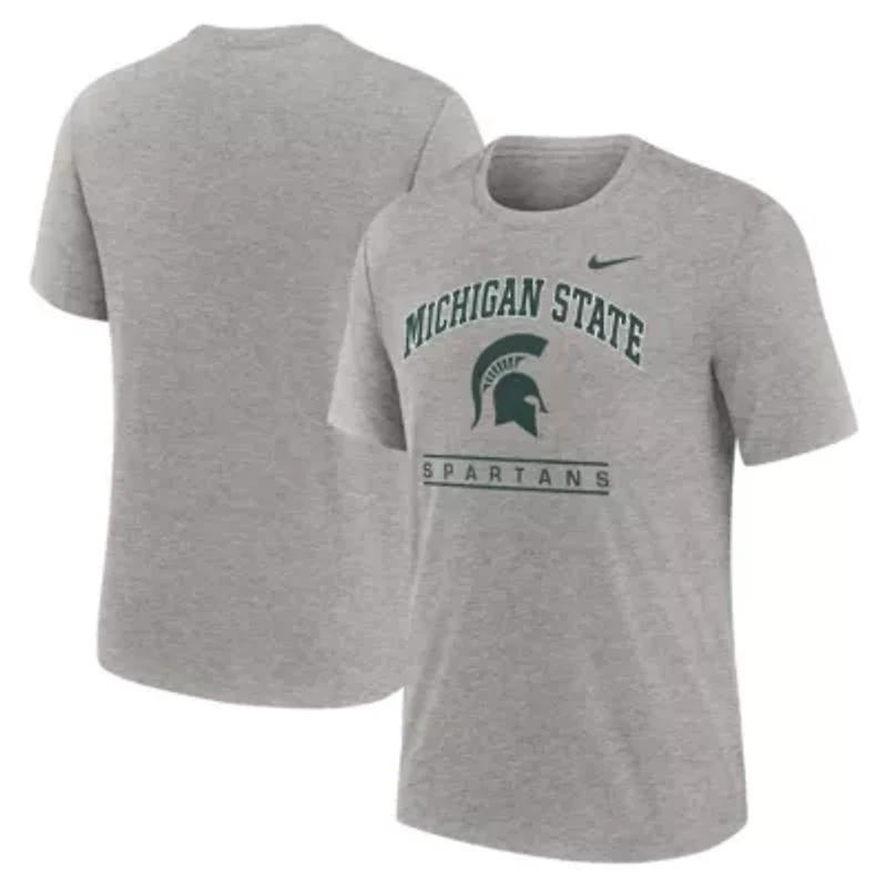 NCAA Nike Michigan State Spartans Arch Over Logo Tri-Blend T-Shirt