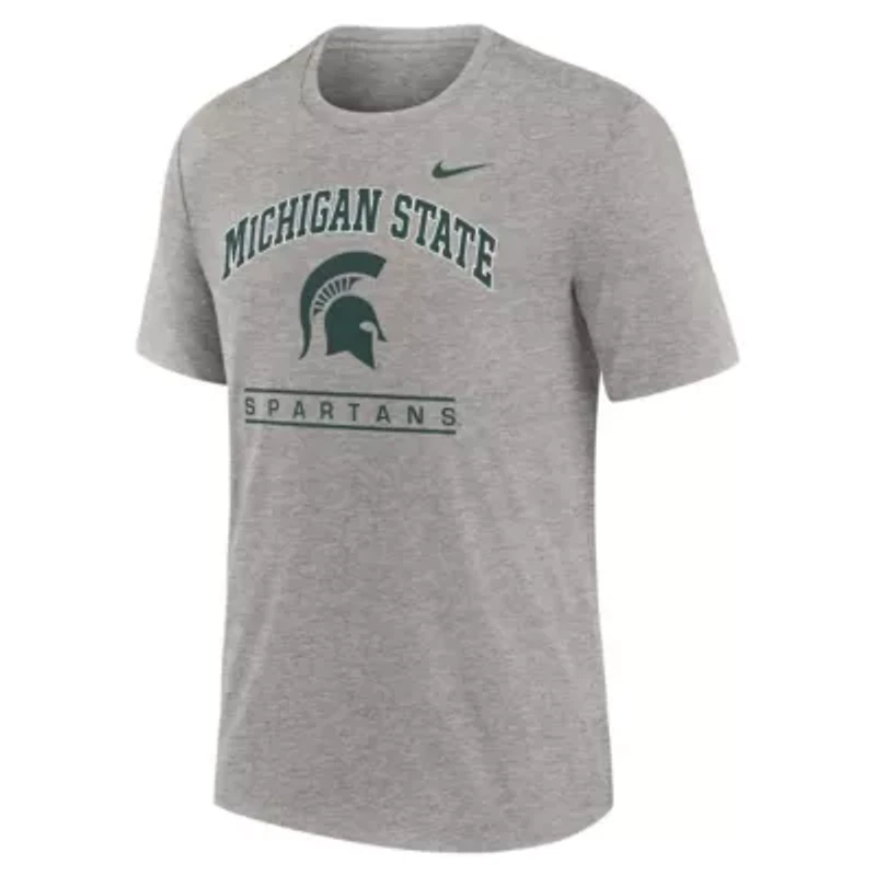 NCAA Nike Michigan State Spartans Arch Over Logo Tri-Blend T-Shirt