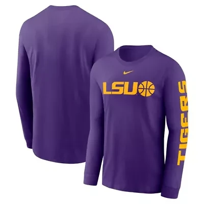 NCAA Nike LSU Tigers Basketball Icon Two-Hit Long Sleeve T-Shirt
