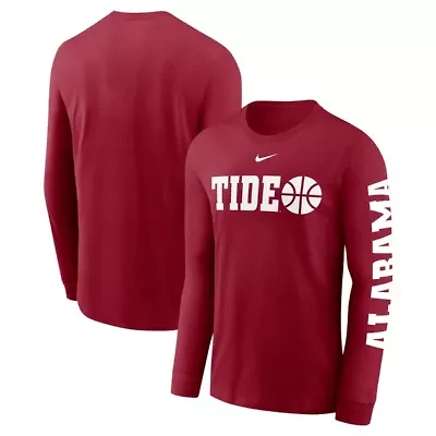 Alabama Crimson Tide NCAA Nike Basketball Icon Two-Hit Long Sleeve T-Shirt