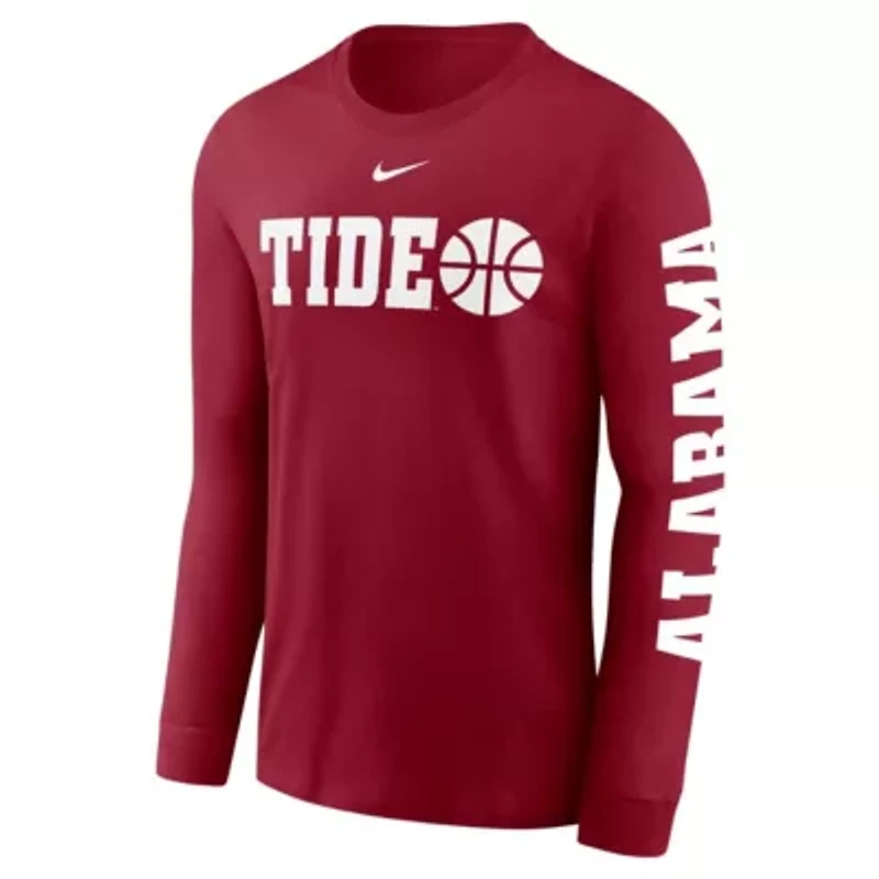 Alabama Crimson Tide NCAA Nike Basketball Icon Two-Hit Long Sleeve T-Shirt