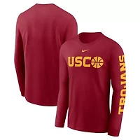NCAA Nike USC Trojans Basketball Icon Two-Hit Long Sleeve T-Shirt