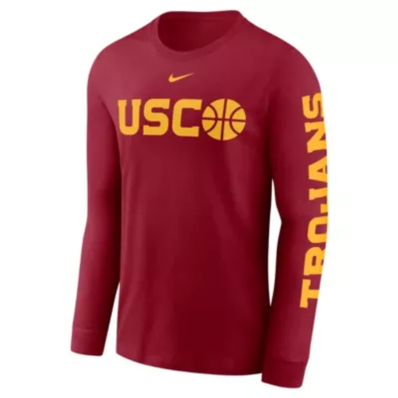 NCAA Nike USC Trojans Basketball Icon Two-Hit Long Sleeve T-Shirt